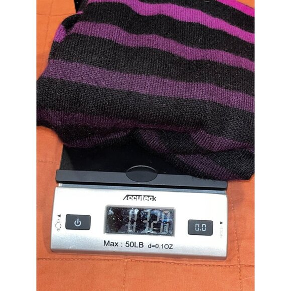 C by Bloomingdale's Cashmere Striped 3/4 Sleeve Pullover Women's Sweater  Medum - Picture 9 of 9